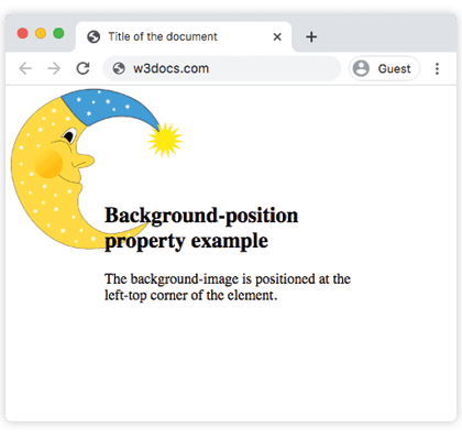 CSS background-position: imagen anclada en la esquina superior izquierda del elemento
