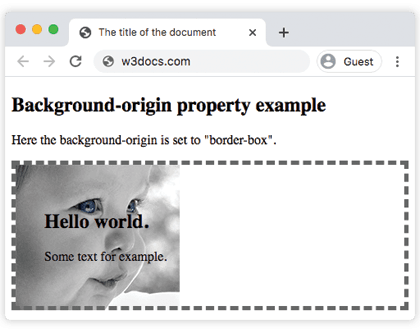 Imagen de fondo posicionada en el origen del padding-box