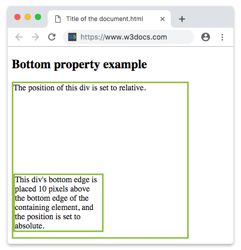 Propiedad CSS bottom con position absolute