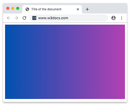Un gradiente lineal CSS que transiciona de azul en la parte superior a morado en la parte inferior