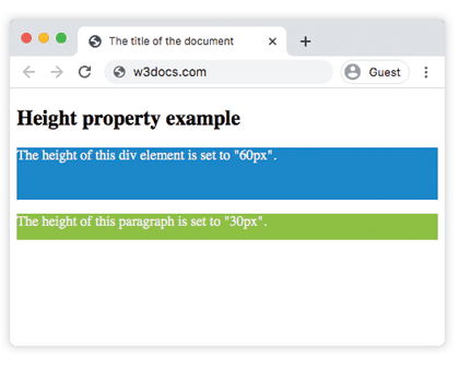Propiedad height de CSS