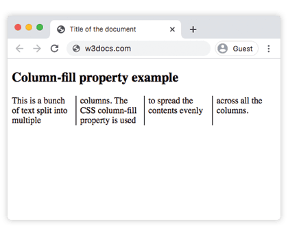 Ejemplo de column-fill balance en CSS