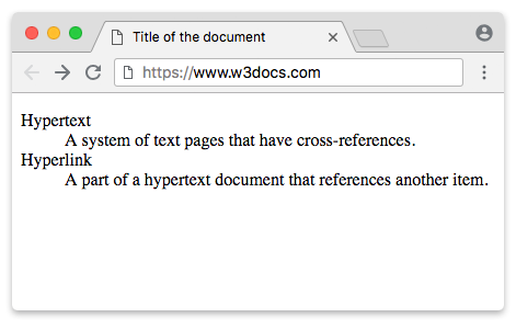 ejemplo de etiqueta dl