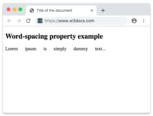 Propiedad CSS word-spacing