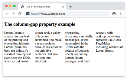 Propiedad CSS column-gap