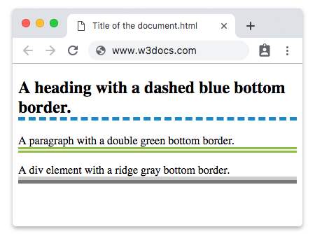 Propiedad CSS border-bottom