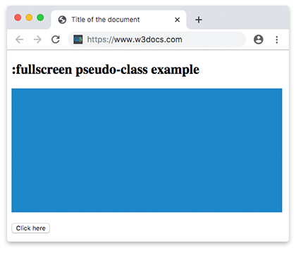 Ejemplo de la clase pseudo CSS :fullscreen