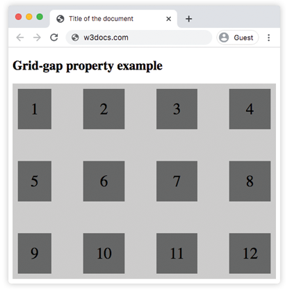 Propiedad CSS grid-gap