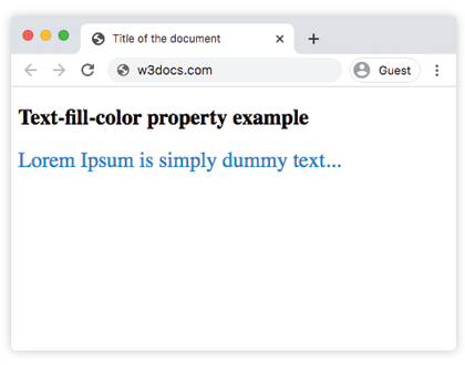 text-fill-color con valor transparente